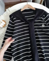 Miu系披肩+條紋上衣兩件套set - Image 13