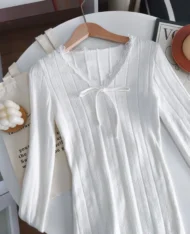 小浪漫蕾絲針織上衣 - Image 5