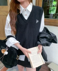 挺版寬白襯衫 - Image 4