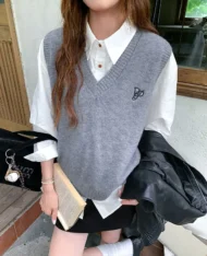 挺版寬白襯衫 - Image 6