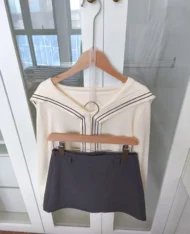 海軍風領結披肩上衣 - Image 15