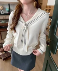 海軍風領結披肩上衣 - Image 8