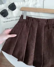 燈芯絨百褶迷你裙 - Image 6