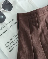 燈芯絨百褶迷你裙 - Image 7