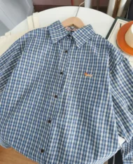 腊肠狗刺繡格紋襯衫 - Image 8