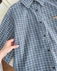 腊肠狗刺繡格紋襯衫 - Image 10