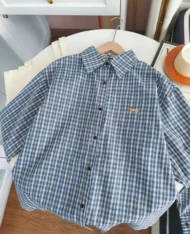 腊肠狗刺繡格紋襯衫 - Image 7