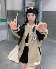 率性酷Girl女孩棒球外套 - Image 4