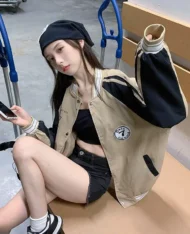 率性酷Girl女孩棒球外套 - Image 5