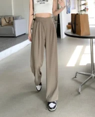 雙釦垂墜感西裝寬褲