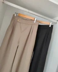 雙釦垂墜感西裝寬褲 - Image 13