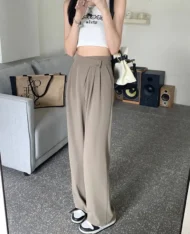 雙釦垂墜感西裝寬褲 - Image 3