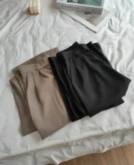 雙釦垂墜感西裝寬褲 - Image 9