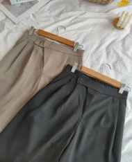 雙釦垂墜感西裝寬褲 - Image 11