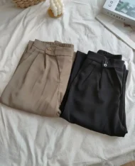 雙釦垂墜感西裝寬褲 - Image 10