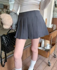 高腰A百褶迷你裙 - Image 2