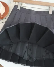 高腰A百褶迷你裙 - Image 8