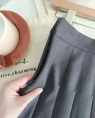 高腰A百褶迷你裙 - Image 6