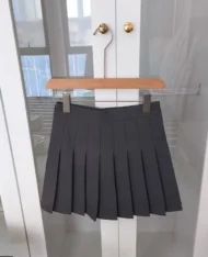 高腰A百褶迷你裙 - Image 9