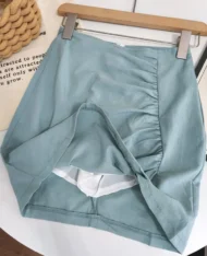 精緻女孩抓皺高腰裙 - Image 5