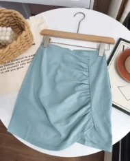 精緻女孩抓皺高腰裙 - Image 4