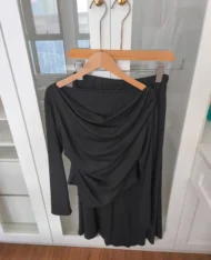 斜肩上衣+鬆緊腰長裙兩件式套裝Set - Image 19