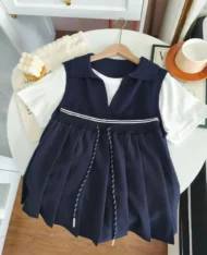 學院風假兩件拼色上衣 - Image 9