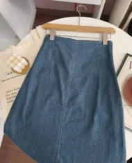 高腰牛仔半長裙 - Image 7