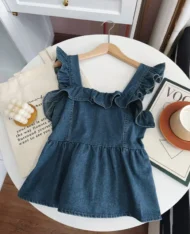 蕾絲花邊娃娃牛仔上衣 - Image 6