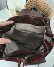 英倫風格紋雙肩包 - Image 10