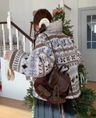 英倫風格紋雙肩包 - Image 4