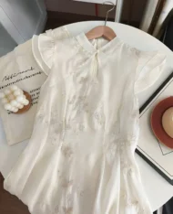 中式古典精緻刺繡連身裙 - Image 11