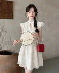 中式古典精緻刺繡連身裙 - Image 6