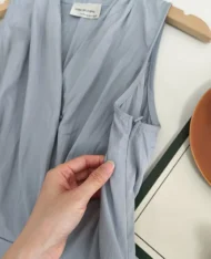 高雅V領側繫帶長連身裙 - Image 18