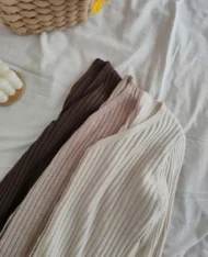 休閒慵懶V領排扣上衣 - Image 6