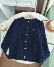 小熊刺繡麻花上衣外套 - Image 13