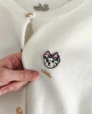 布朗尼小熊刺繡針織上衣 - Image 18