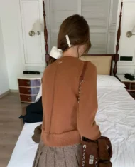 布朗尼小熊刺繡針織上衣 - Image 4