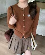 布朗尼小熊刺繡針織上衣 - Image 5