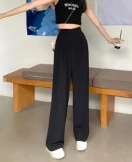 雙釦垂墜感西裝寬褲 - Image 6