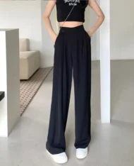 雙釦垂墜感西裝寬褲 - Image 7