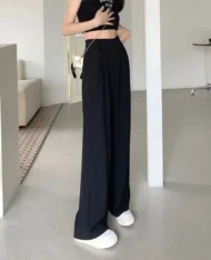 雙釦垂墜感西裝寬褲 - Image 8