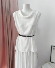 附贈腰帶！上衣+半長裙三件套裝Set - Image 11