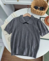 校園麻花蝴蝶結針織上衣 - Image 4