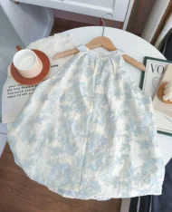 [預購補貨中] 中式花瓣刺繡削肩上衣 - Image 12