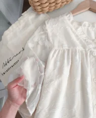 [預購補貨中] 中式荷葉V領緹花上衣 - Image 8