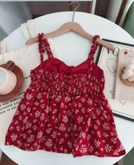 小碎花細肩娃娃上衣 - Image 13