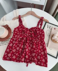 小碎花細肩娃娃上衣 - Image 10