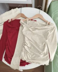 微心機露肩假兩件上衣 - Image 11