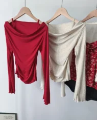 微心機露肩假兩件上衣 - Image 10